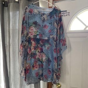 Blue floral angel wing dress